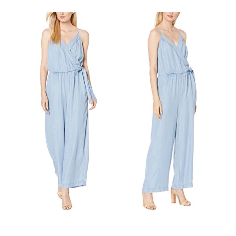 Vince Camuto Chambray Wrap Women’s Light Blue Jumpsuit Size Small NWT